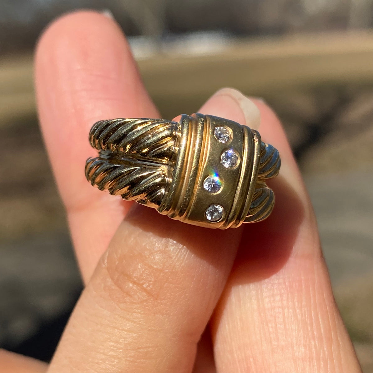 Heavy Rope Rings Heavy gold diamond rope ring – Golden Dream Jewels