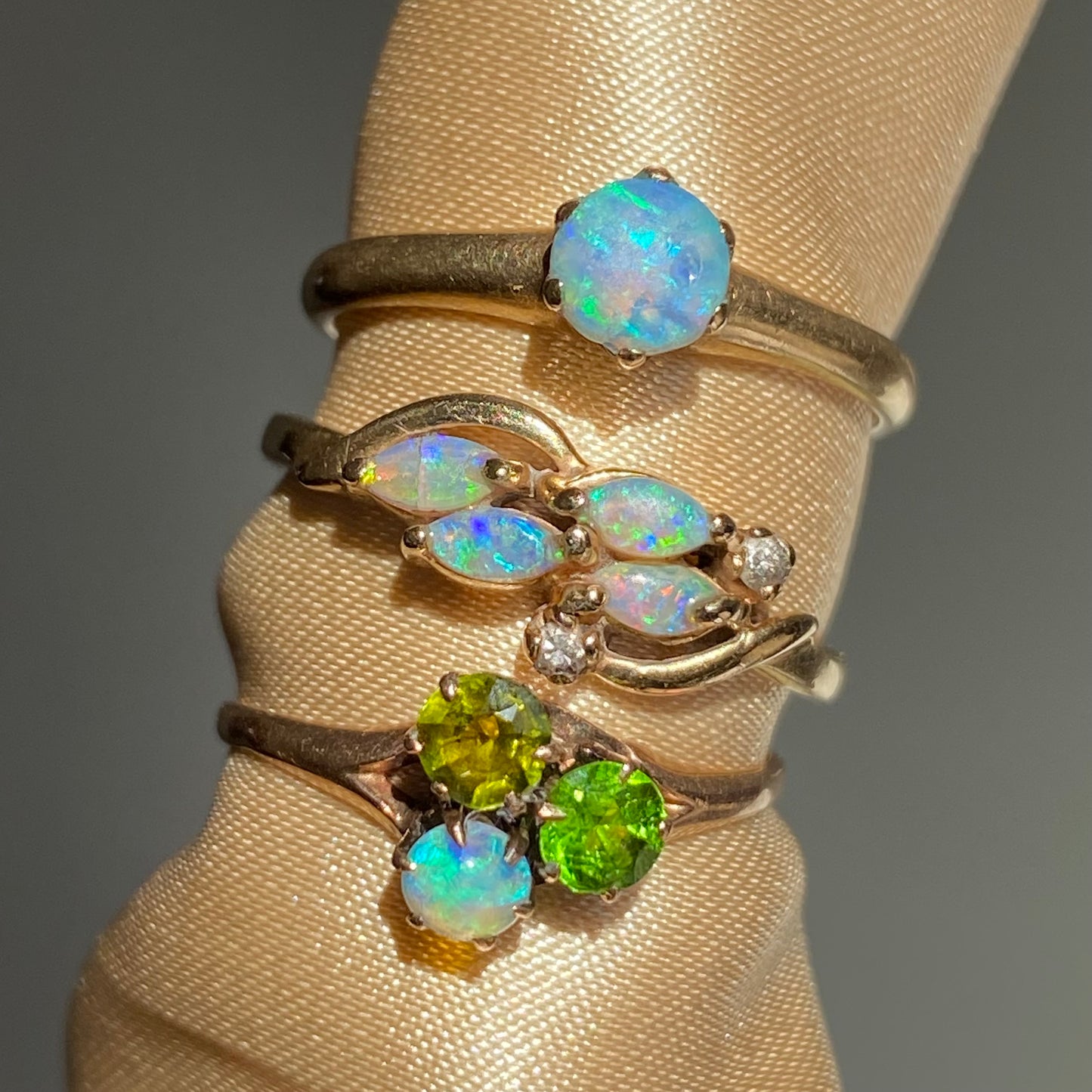 Opal solitaire ring